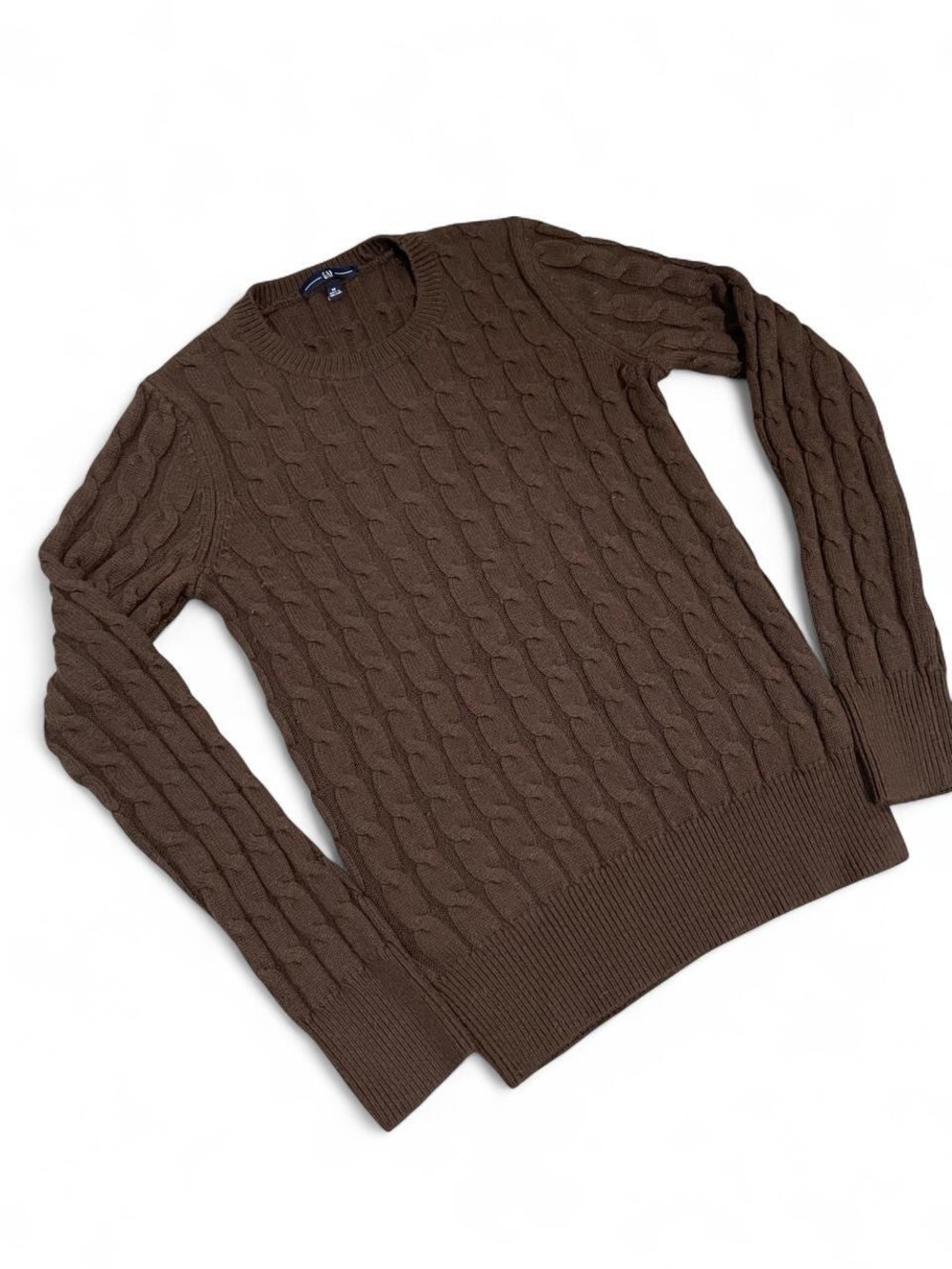 GAP Women’s Cable Knit Crewneck Sweater - Brown